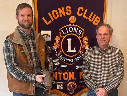 County Agent Jared Vandiver, pictured with Lions Club President Gary Teasley