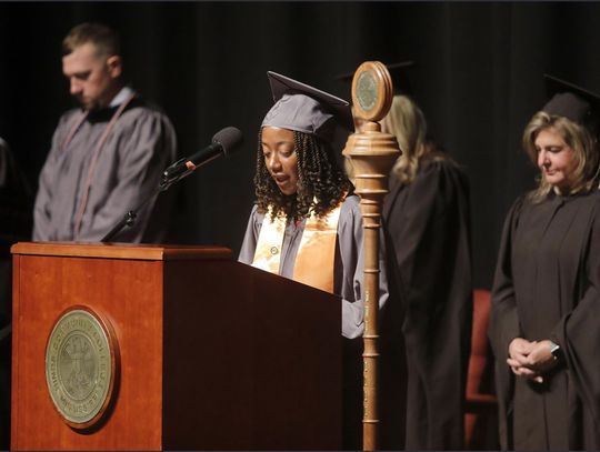 Deanna Sharkey speaks at Hinds