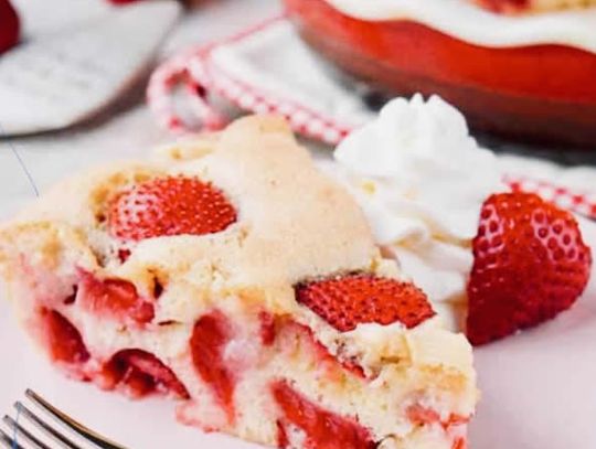 Easy Strawberry Butter Cake is the perfect spring dinner party (or meal) dessert.