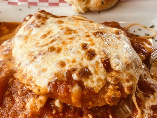 Chicken parmesan at Mario's Italian in Hattiesburg, pictured here, is one of the best dishes I've ever tasted. While I don't have the exact recipe, the printed recipe is similar to the ingredients used in Mario's dish and is quick and easy to make.