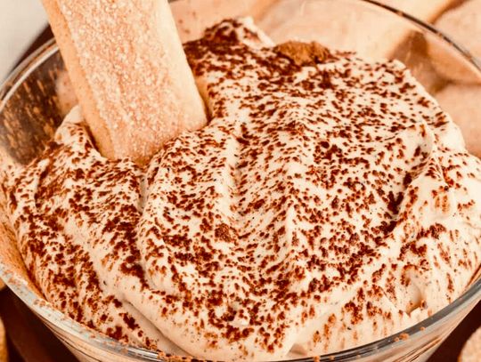 Tiramisu dip is the perfect appetizer when paired with ladyfingers or sugar cookies for dipping.