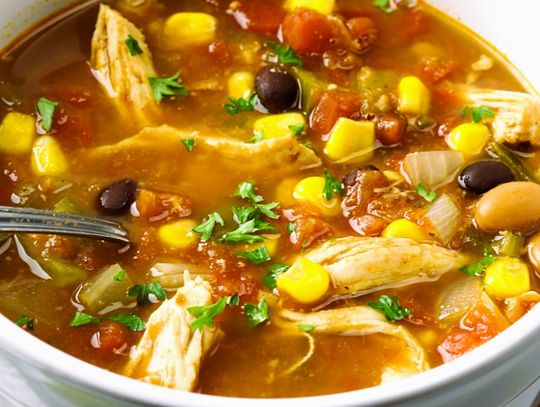 No Chopping Needed Chicken Taco Soup is the perfect dish to end Souptember.