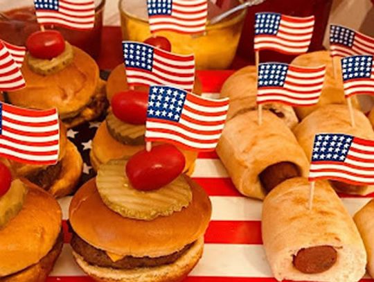 Sliders and pretzel dogs that can be prepared easily indoors and decorated with patriotic touches are the perfect Fourth of July meal.                                   Photo by Kara Kimbrough