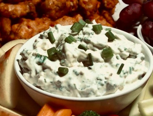 Blue cheese dip works perfectly as a dipping sauce for wings as well as an accompaniment to sliced vegetables and chips.