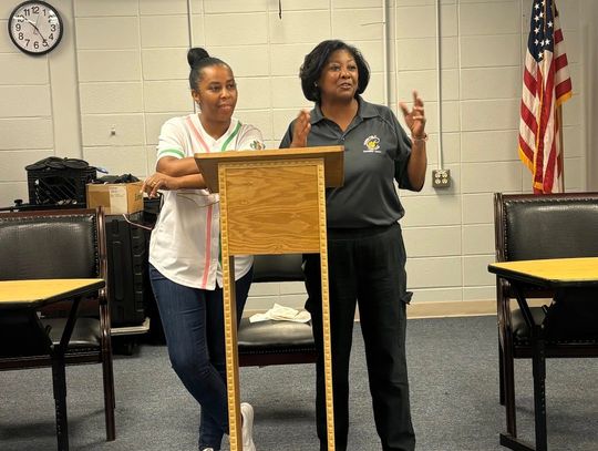 Ladies talk at Canton Career Center