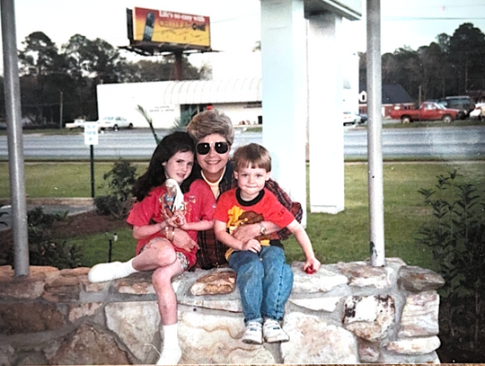 Cherry, renamed Grammy, with myself and my brother Jack
