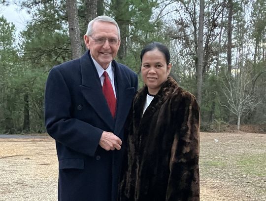 Bro. Mike and wife Flor dressed and he carrying on a tradition.