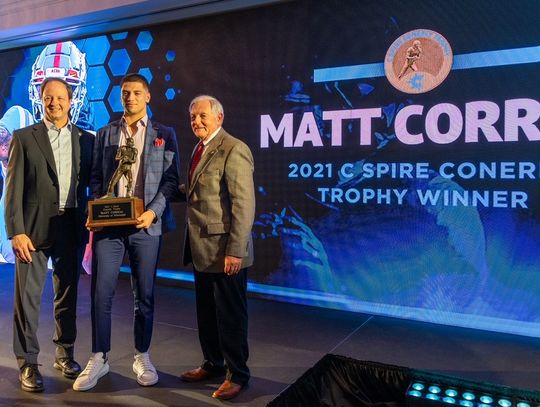 Matt Corral wins 2021 C Spire Conerly Trophy as best college football player in Mississippi 