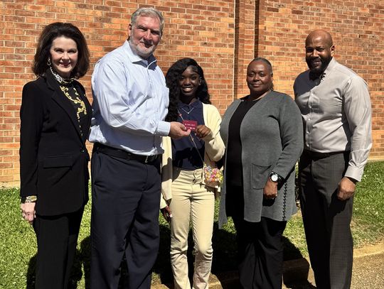 Pictured (l to r) are Jan Collins, MCBL&F; Charley Jones, WLBT news director; Za’Nyriah Prophet; instructor Juandria Brown; and director Michael Ellis.