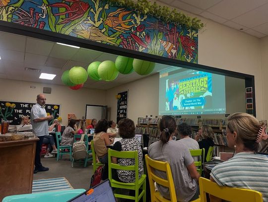 Teachers Participate in Staff Development  with Bob Jones Press Representative