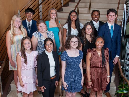 Pictured (l to r) are, front row: Christy Rutledge, Jackson Prep; Kashvi Sukhadia, Ridgeland High School; Katie Lancaster, St. Joseph Catholic School; and Avonna Mendenhall, Germantown High School; middle row: Mackenzie Turner, Canton Academy; Mary Lamar Chustz, Jackson Academy; Adelaide Jacobs, Mad