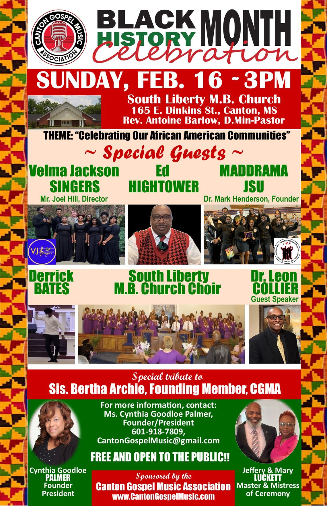 Black History Month Celebration - Sunday, Feb 16th