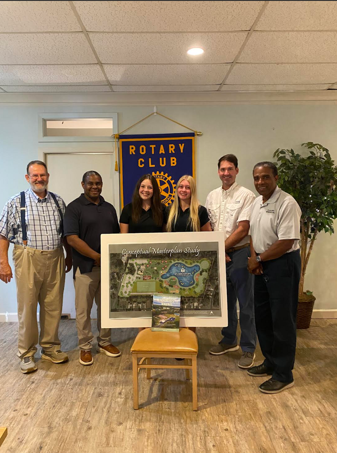 CA names Rotary Students of the Month Canton Academy students Sophie Rainey and Mackenzie Turner, September Rotary Students of the Month, are pictured with Rotary Vice President Tommy Sullivan, In His Steps Agape Camp Director Daryl Jones, Rotary President Webster Ford and In His Steps Executive Director Jasper Bacon.