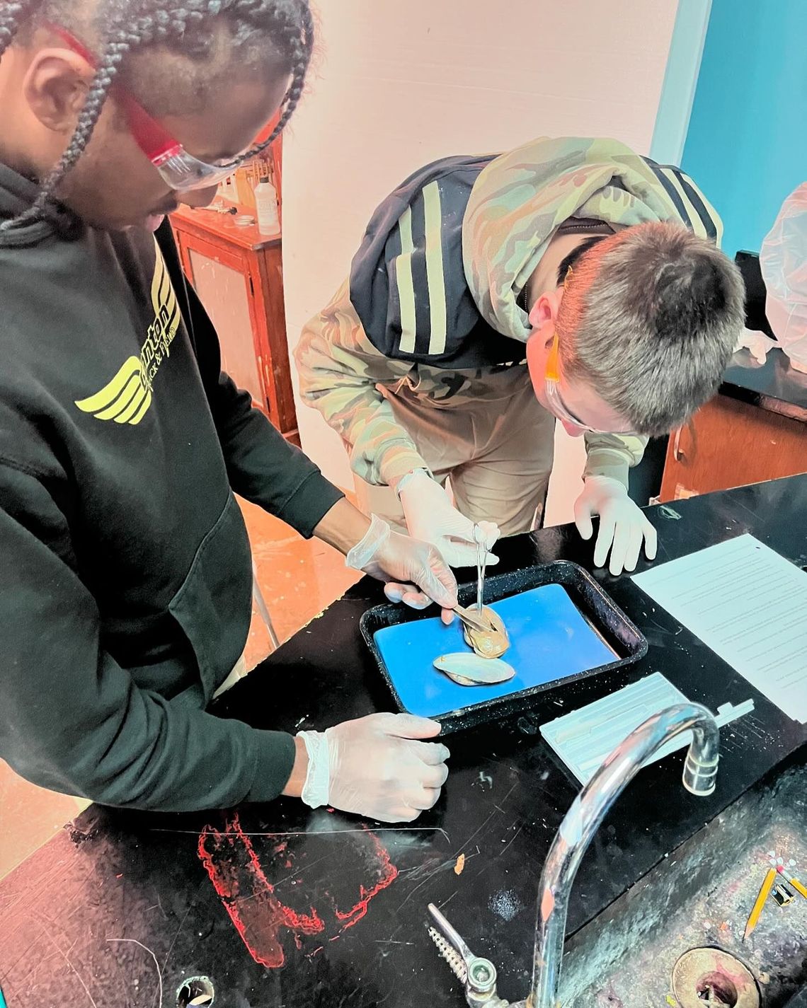 CA students dissect mussels