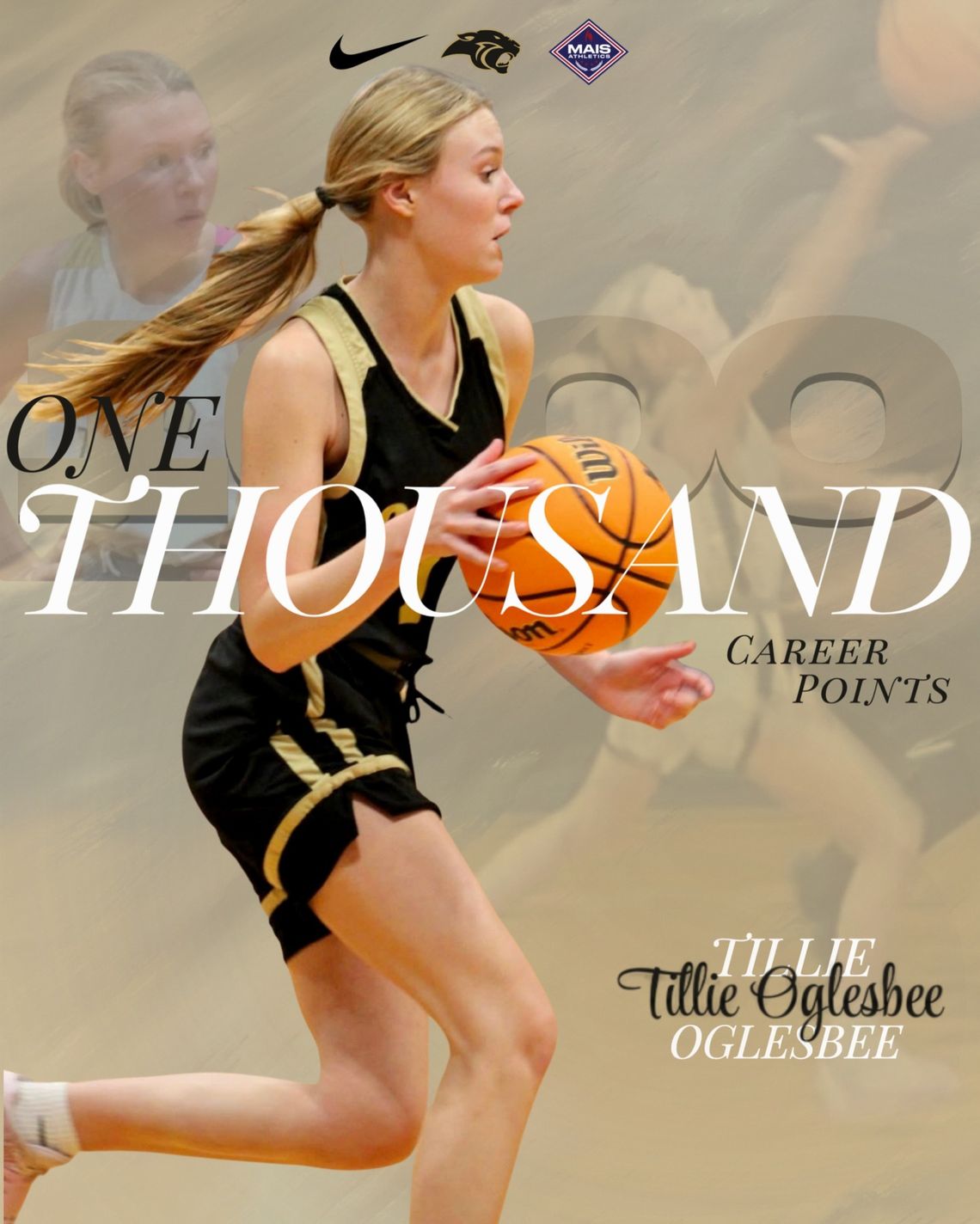 CA Tillie Oglesbee reaches 1,000 career points