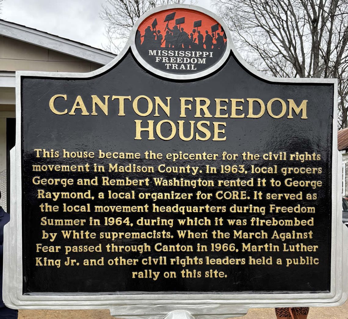 Canton Freedom House receives Mississippi Freedom Trail Marker