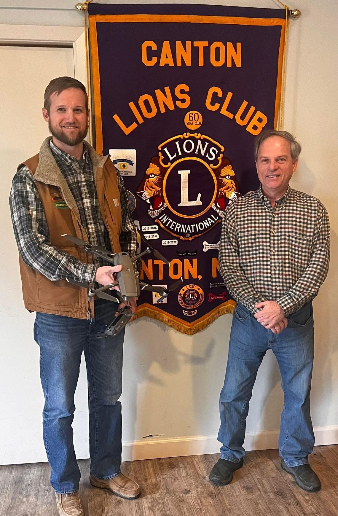 County Agent Jared Vandiver, pictured with Lions Club President Gary Teasley