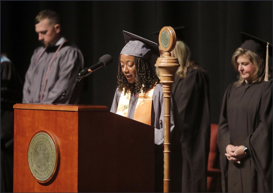 Deanna Sharkey speaks at Hinds