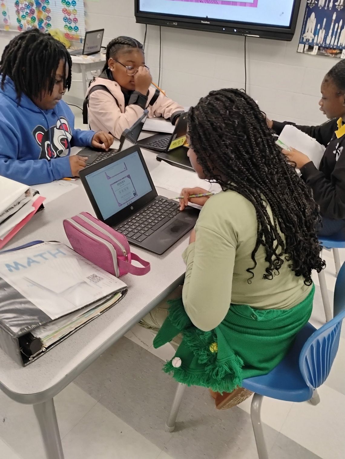 Fifth graders review properties of matter with escape room