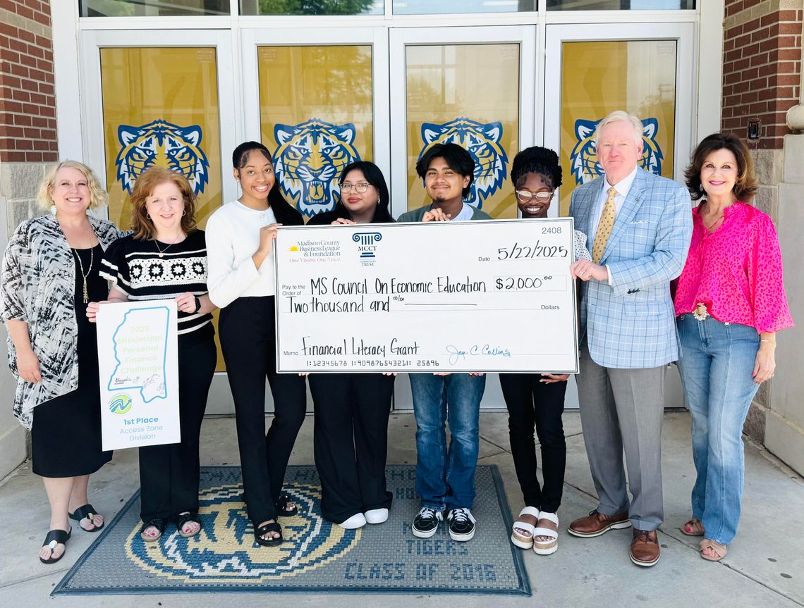 Pictured (l to r) are Selena Swartzfager, Teena Ruth, Alexandria Luckett, Nelly Rosales, Henser Vicente, Jalynn Dunigan, Barney Daly, and Jan Collins.