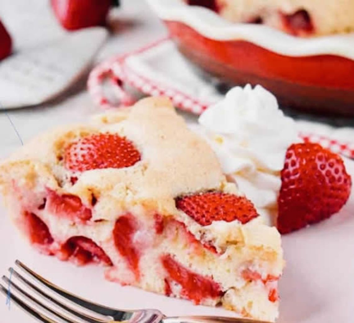 Easy Strawberry Butter Cake is the perfect spring dinner party (or meal) dessert.
