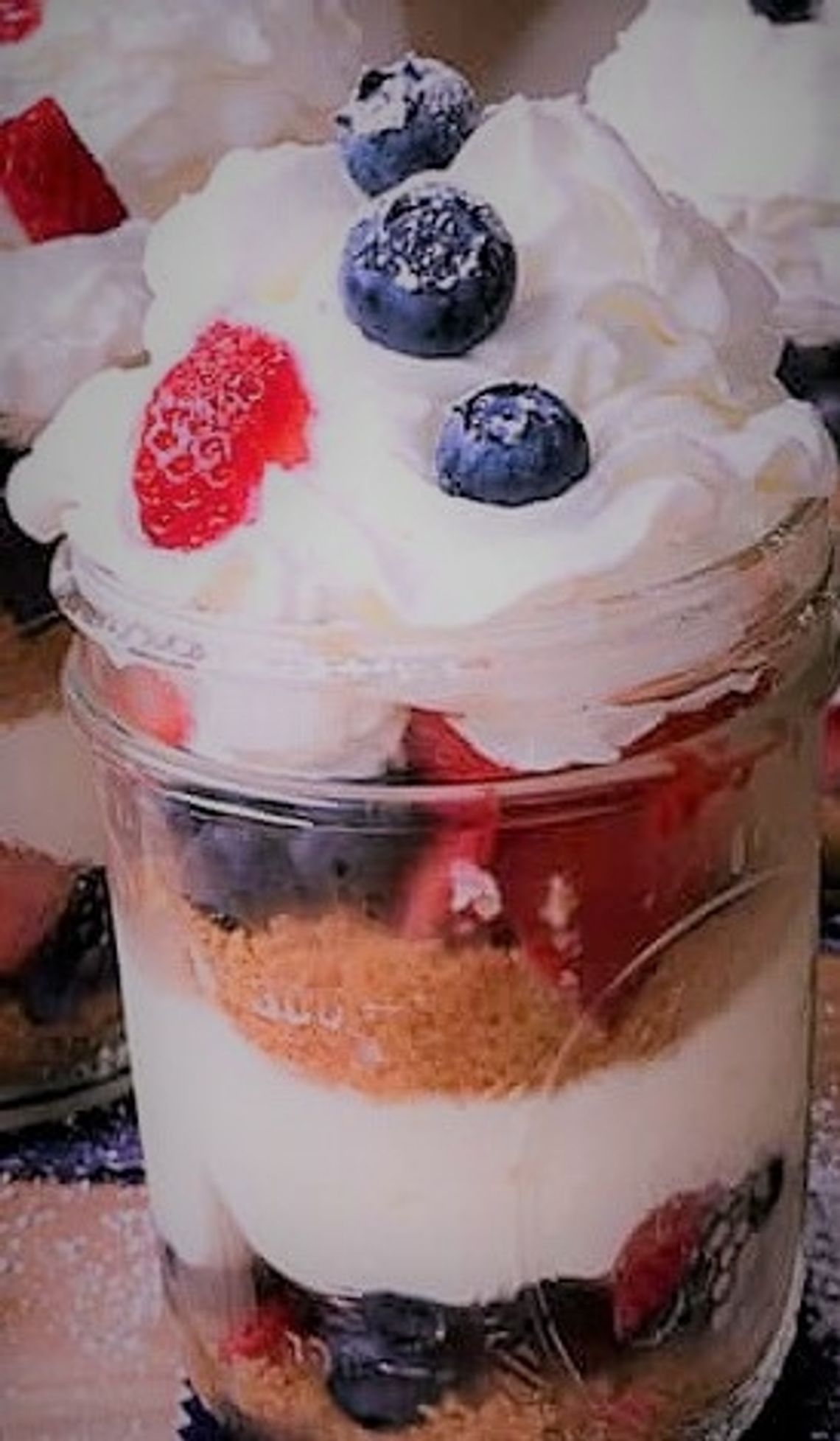 Patriotic Cupcakes in Jar Is the perfect, easy Fourth of July dessert or take-home gift for guests.