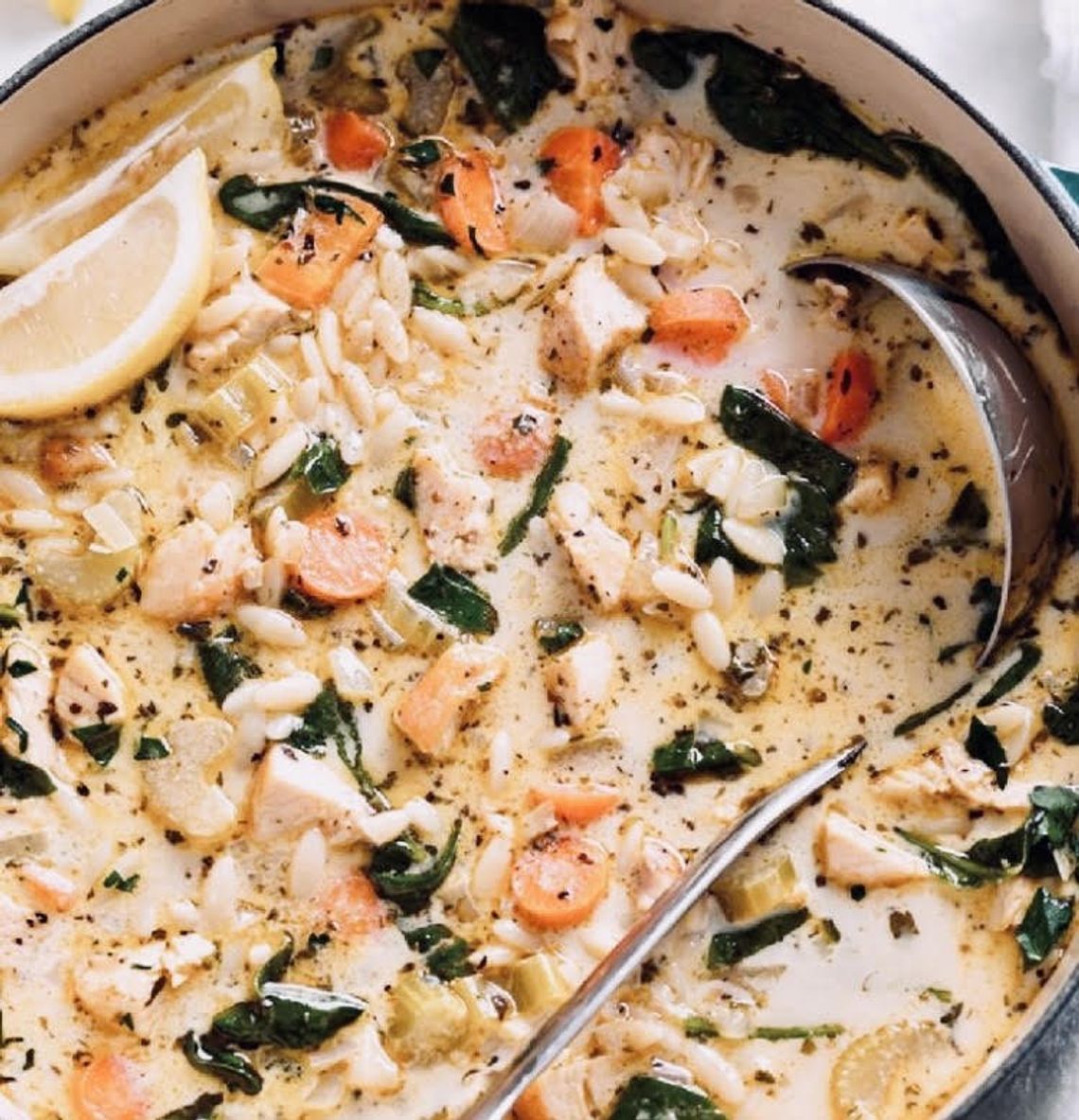 Lemon Chicken Orzo Soup is the perfect way to help get the daily recommended amount of vegetables, vitamins and antioxidants. Equally important, it's hot, filling and delicious.