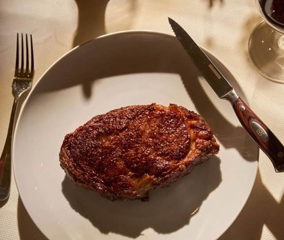 This recipe isn’t actually used by Delmonico’s in New York City to create their famous steaks, one of which is pictured here, but the recipe does use the Delmonico cut of steak and is delicious in its own way.  Photo credit: Giada Paoloni for Delmonico's.