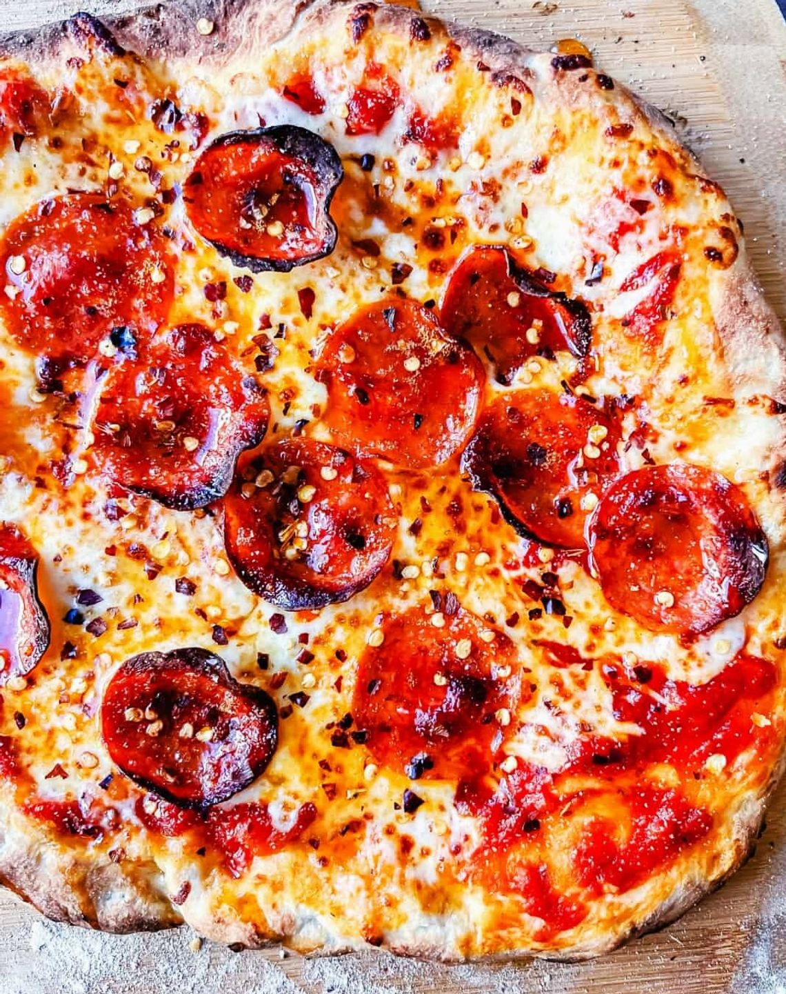 Homemade pepperoni pizza can be prepared and baked in minutes.