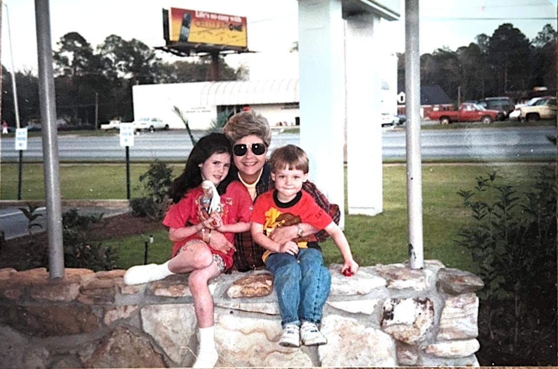 Cherry, renamed Grammy, with myself and my brother Jack