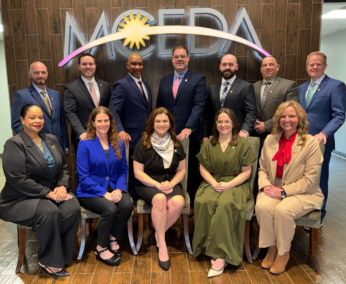 Pictured (l to r) are, seated: Cassandra Brown, G.A. Carmichael Family Health Center; Casey Lee, PriorityOne Bank; Hayden Kennedy, WBA Architecture; Jessica Ward, Wages Civil; and Pam Gordon, Story Financial Partners; and standing: Mitch Watkins, Nissan North America; Hugh Warren, Jones Walker; Dext