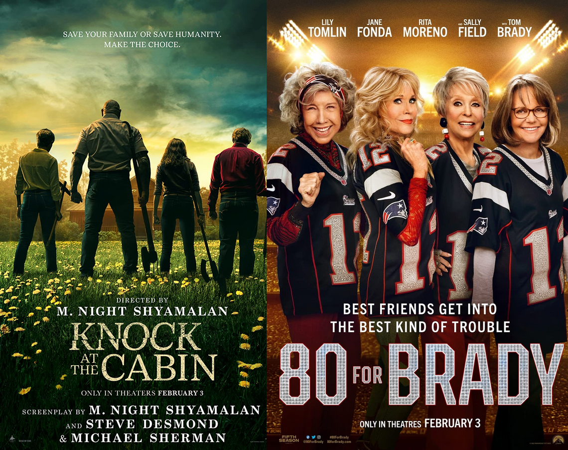 New films to see this week: '80 for Brady,' 'Knock at the Cabin'