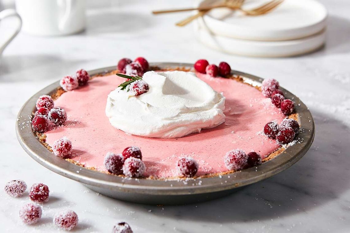 on the table:  cranberry pie