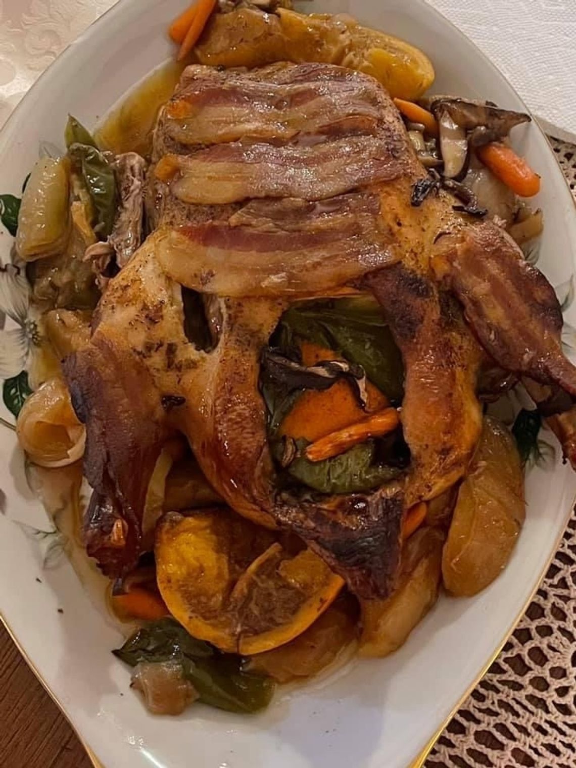 On The Table:  ROASTED DUCK  