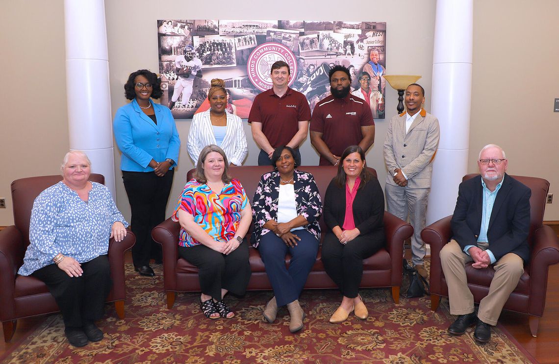 Hinds Community College IDEALists for spring 2025 include (l to r), front row: Kathy Jones of Raymond, Catherine Odom of Pearl, Shirley Henderson of Clinton, Robyn Burchfield of Clinton and Jim Harper of Vicksburg; and back row: Elmira Ratliff of Canton, Deshanna Dixon of Utica, Matthew Campbell of