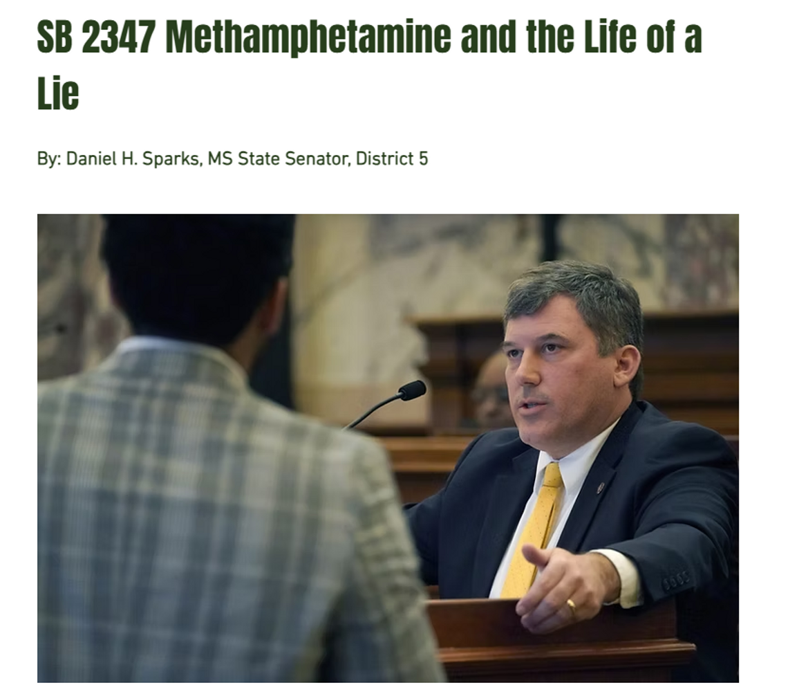 SB 2347 Methamphetamine and the Life of a Lie