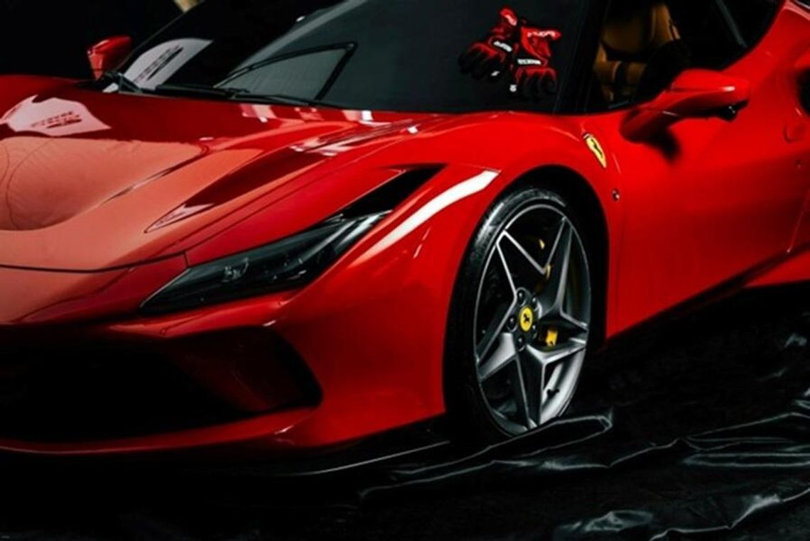 red luxury car in show room
